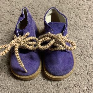 Baby size 2 purple leather upper boots